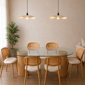 Mesa Alicia Cristal + 6 sillas Samuel
